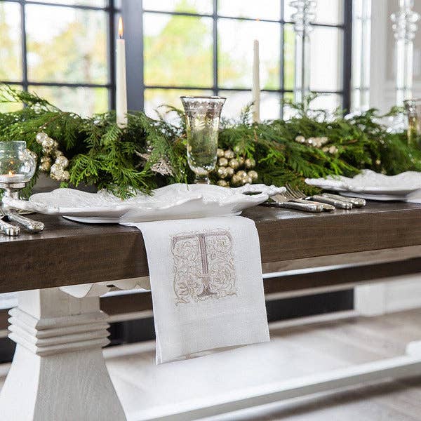 Arte Italica & Crown Linen Designs - Wholesale Tea Towel - Monogram Linen Towel5