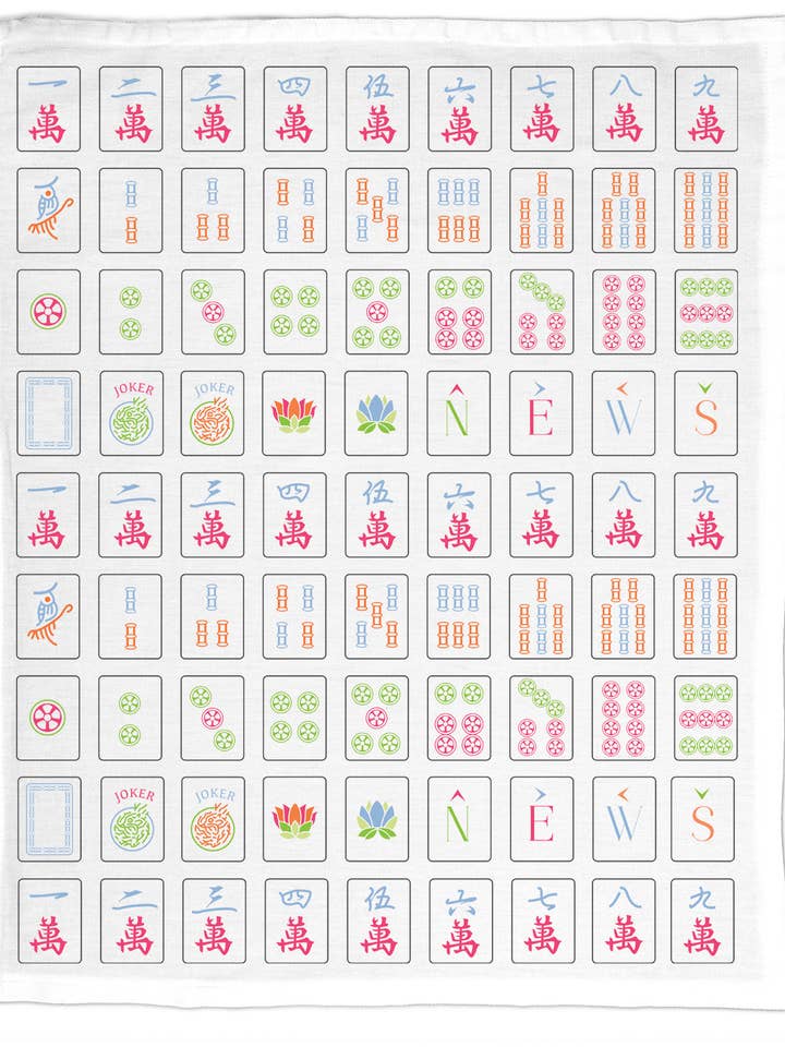 Mahjong, Organic Cotton Tea Towel - (3 colors) for wholesale by Coast & Cotton