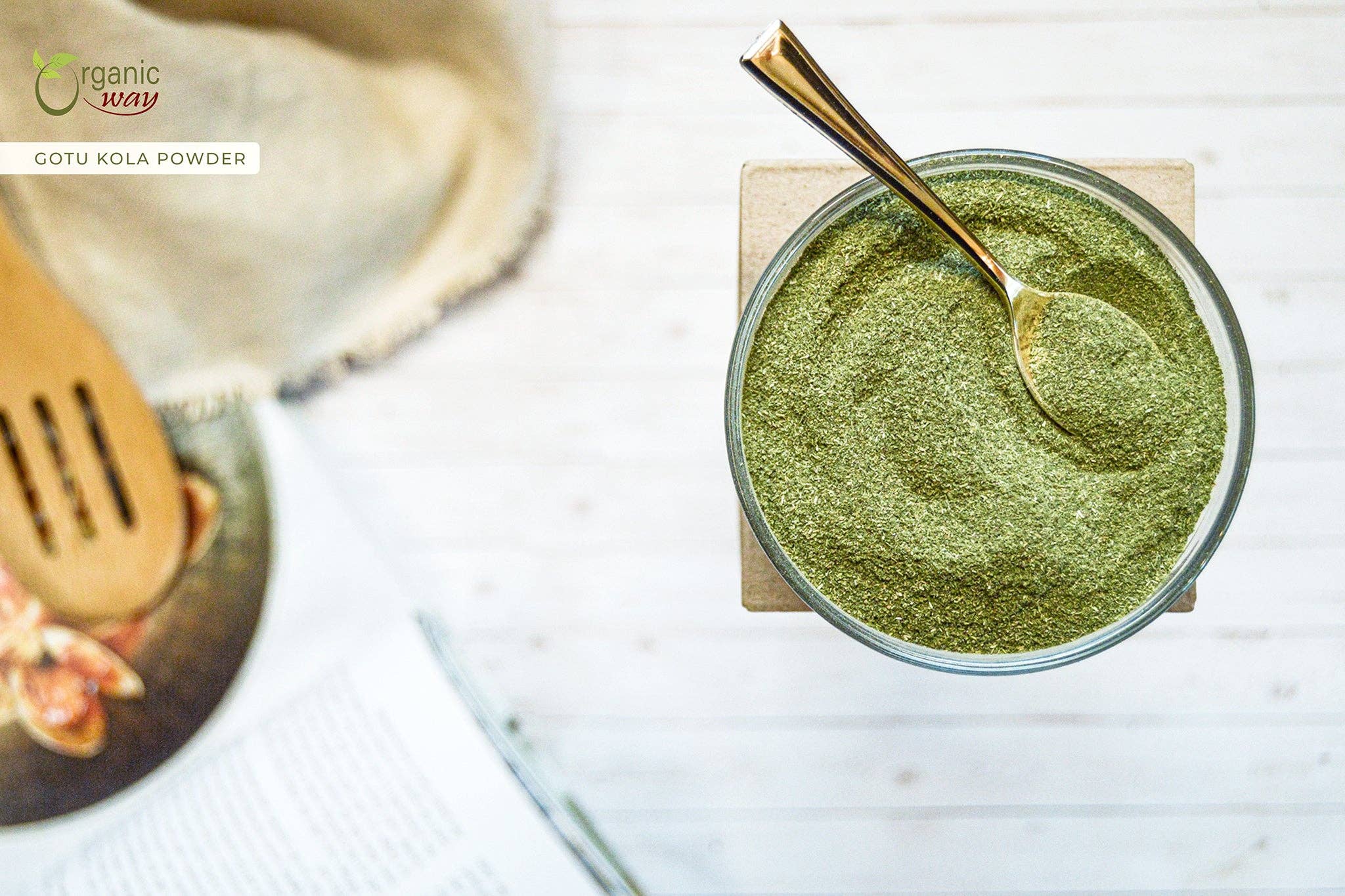 Organic Way LLC - Vendita all'ingrosso Proteine/superfood in polvere - Polvere di Gotu Kola (Centella Asiatica) - Tisana | Certificata Kosher e USDA | Vegana, Non-OGM e Senza Glutine | Testata per Metalli Pesanti e Purezza | Sacchetto Richiudibile | 100% Cruda dall'India1