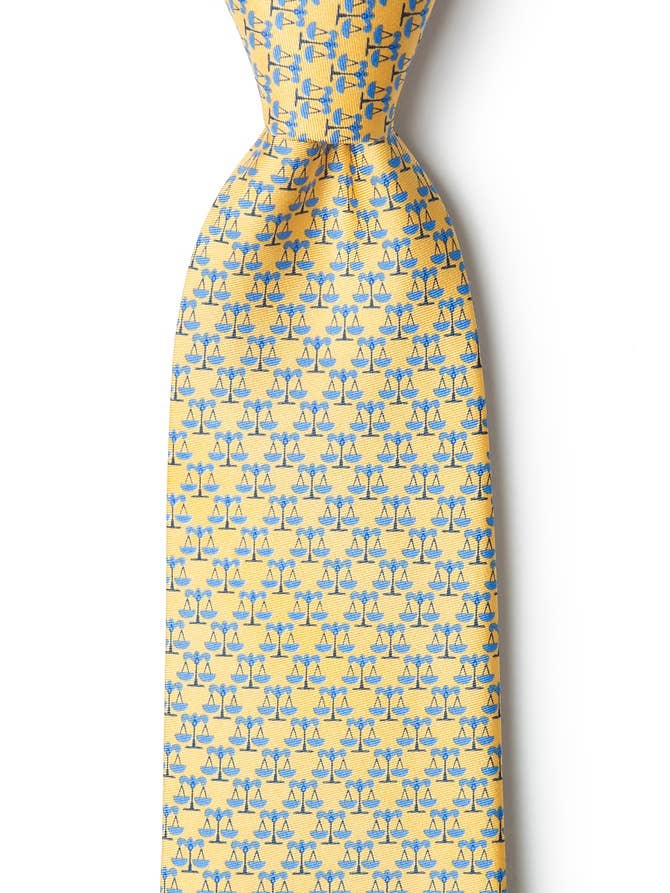 Scales Of Justice Tie - Gele Zijde voor wholesale door Alynn