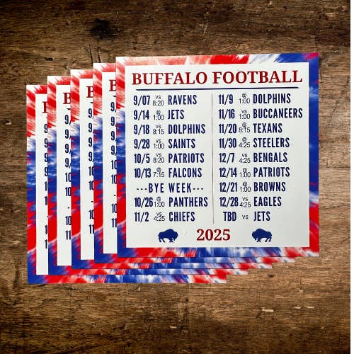 The Pink Dandelion, LLC - Wholesale Magnet - Bills Schedule 2025 Magnet | Buffalo Bills Inspired Magnet 1