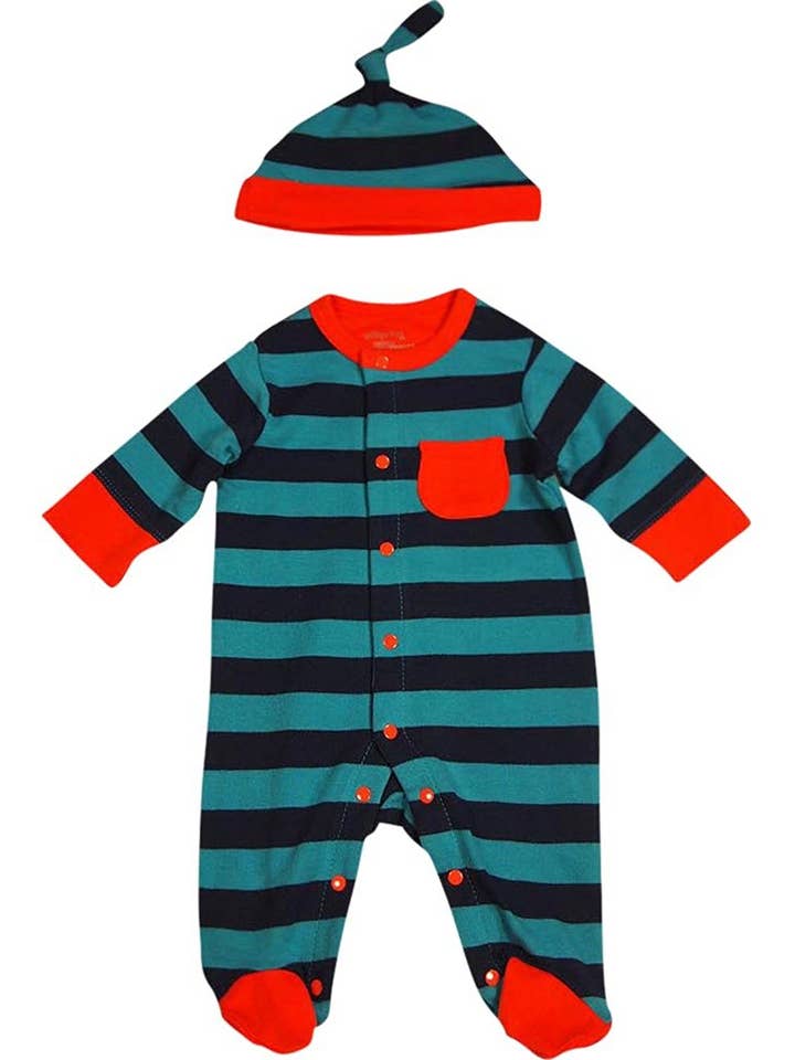 Eastern Off Price - Wholesale Clothing Set - Baby - Offspring - Baby Boys Long Sleeve Coverall and Hat2
