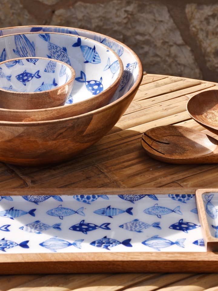 LARGE MANGO WOOD BOWL - FORMENTERA for wholesale by Maya Mallorca
