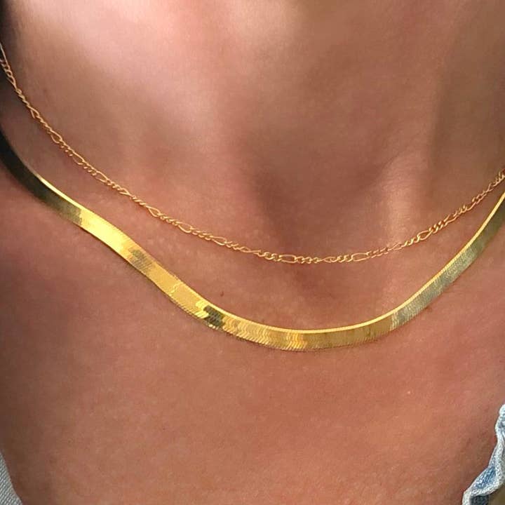 Colar de corrente de espinha de peixe de ouro por atacado de Sarah Taylor Designs