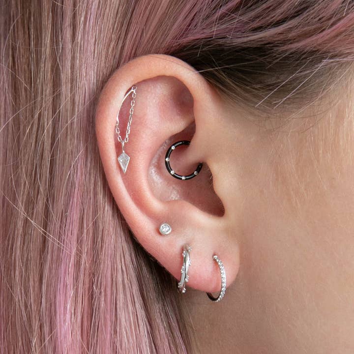 Graphite Daith Clicker Hoop for wholesale by Twilight London