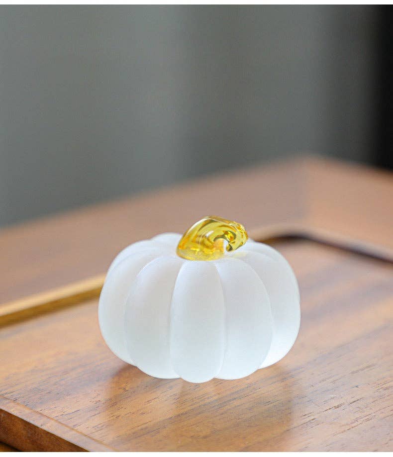 Gohobi （We cover U.S. import duties） - Wholesale Decorative Tabletop Object - Gohobi Pate de Verre Pumpkin Halloween Glass Ornament Teapot Lid Stand Paperweight22