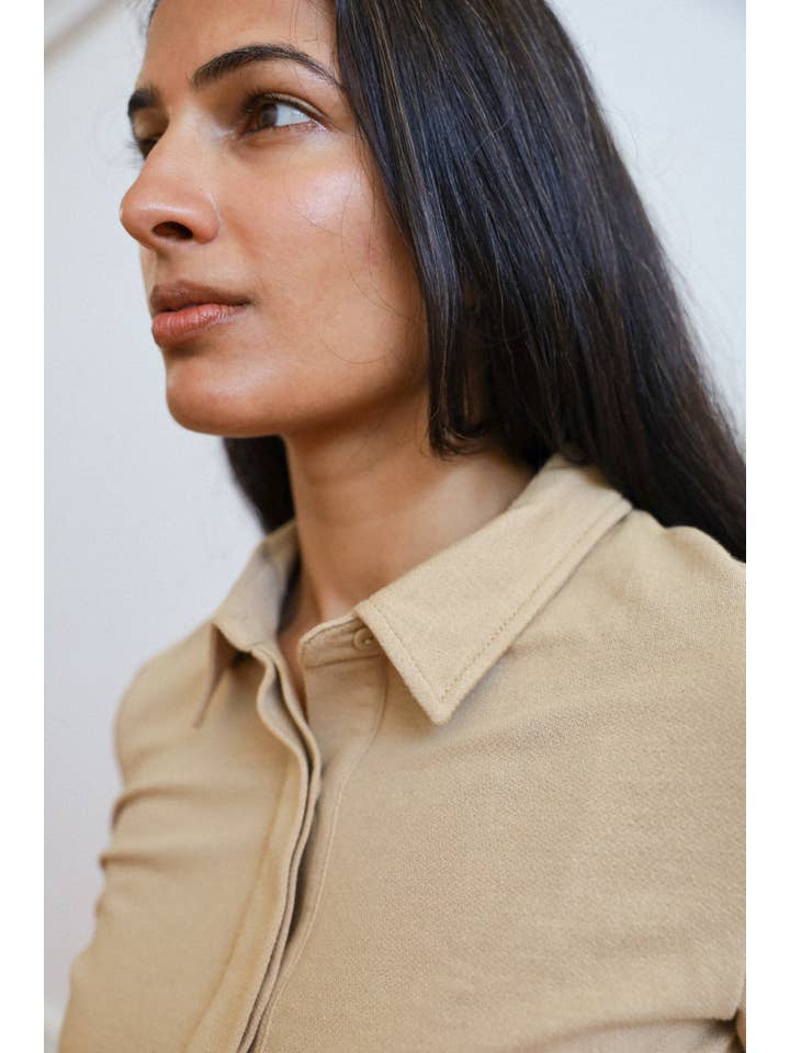 Orejas - Wholesale Polo - Women's - Mid-sleeves Hemp Pique Polo Shirt