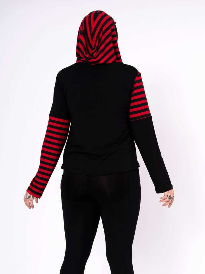 Putré-Fashion - Wholesale Hoodie - Women's - Mall Goth shirt - Black/red 4