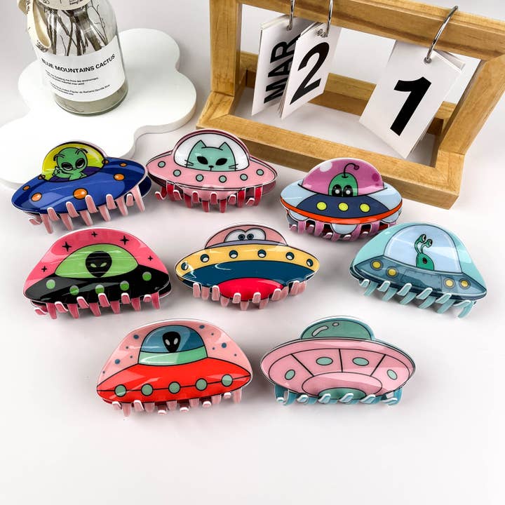 mildstyles - Wholesale Hair clip – Women’s - Cute cartoon UFO alien hair claw clip4