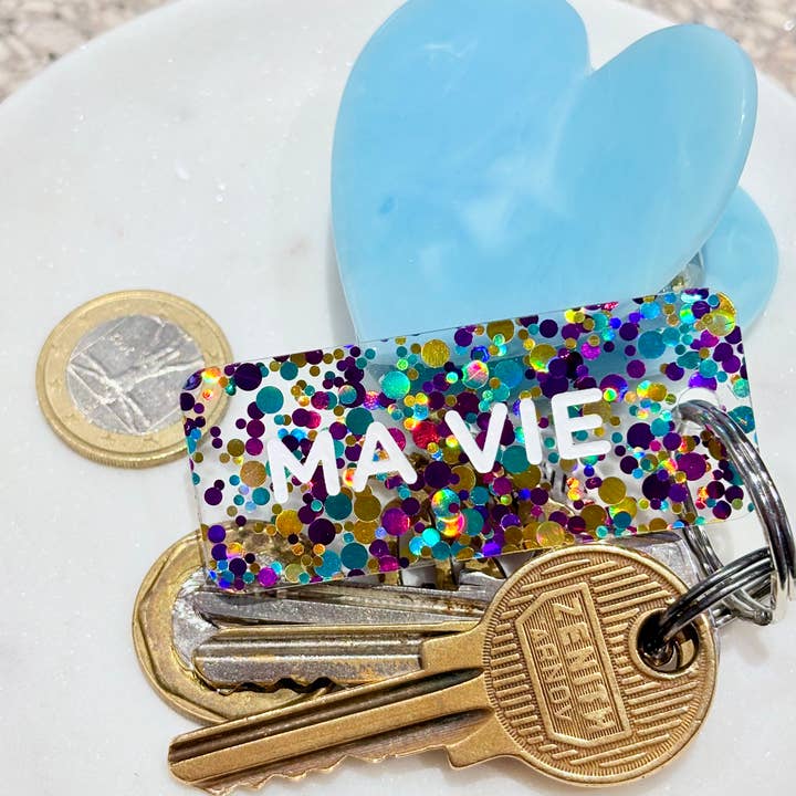 MITT LIV Nyckelring med paljetter Mer Kärlek för wholesale av Plus de Love