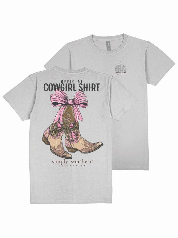 simply southern - Wholesale Screen Printed T-Shirt - Women's - SS-COWGIRLBOOT-FOG