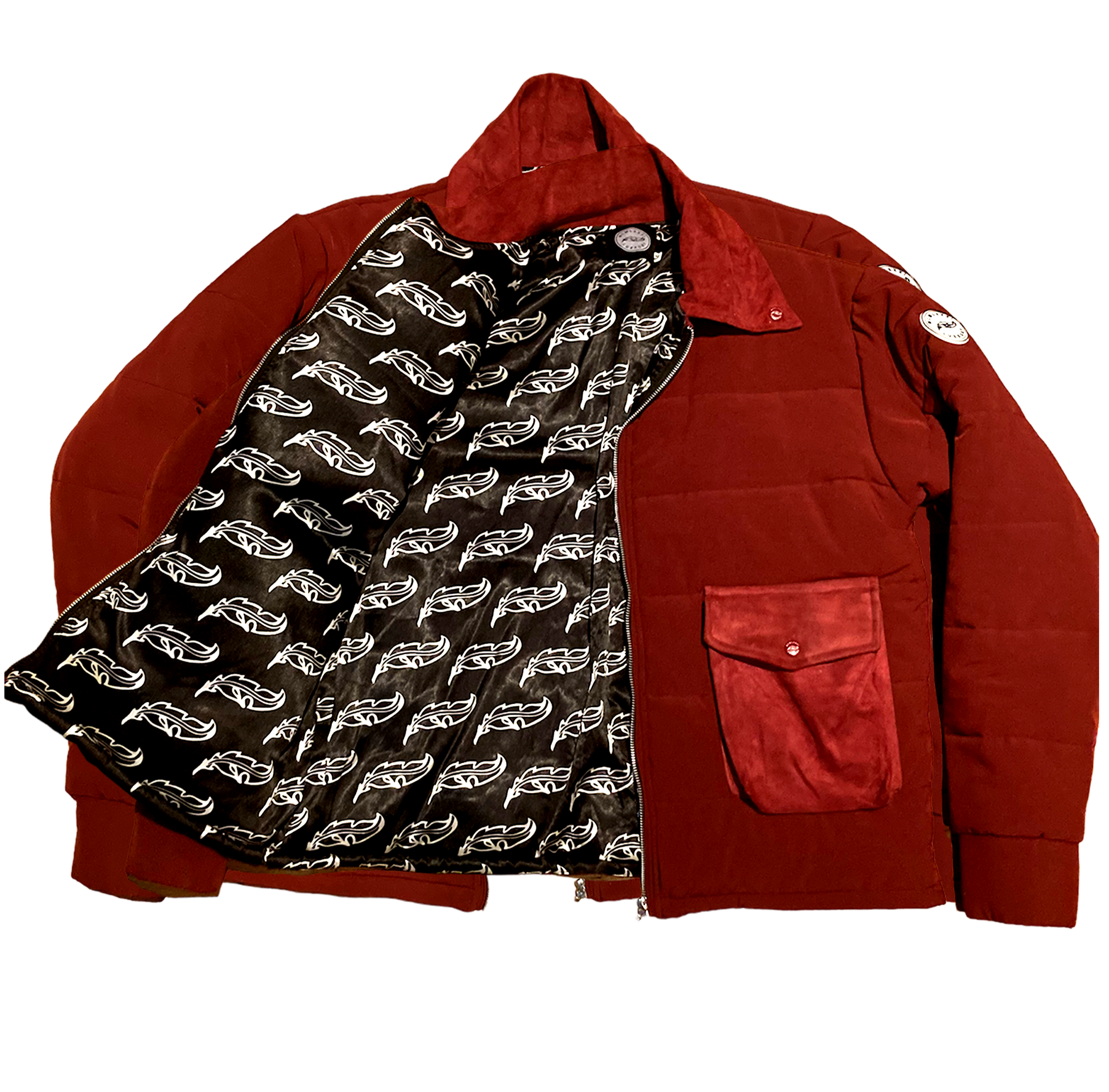 Luxxury with Love - Vendita all'ingrosso Piumino - Uomo - Piumino da uomo in pelle scamosciata Cranberry Vodka1