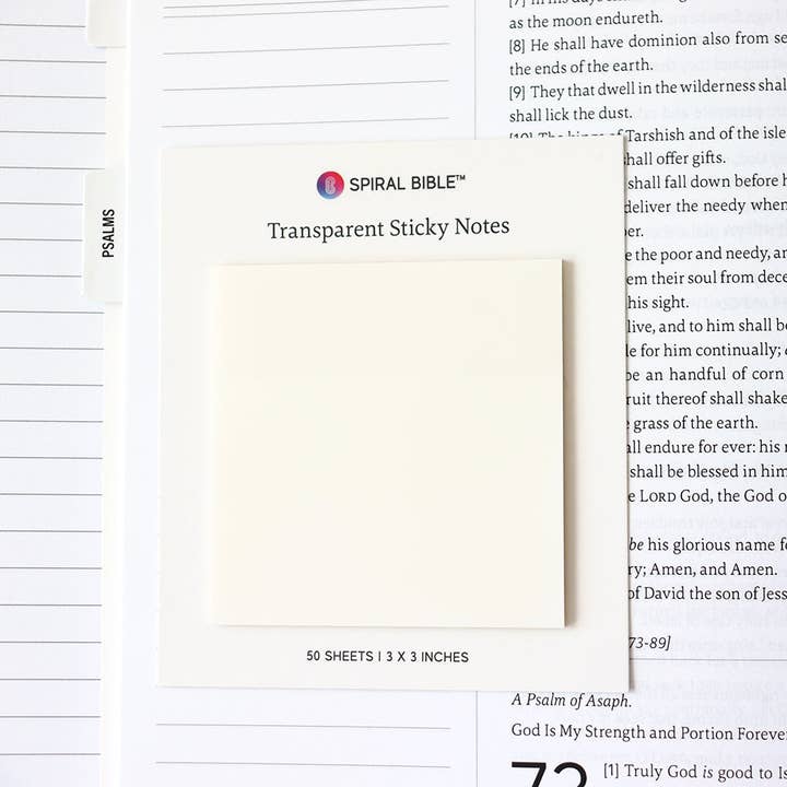 Spiral Bible - Wholesale Sticky Notes - Spiral Bible™ Transparent Sticky Notes1