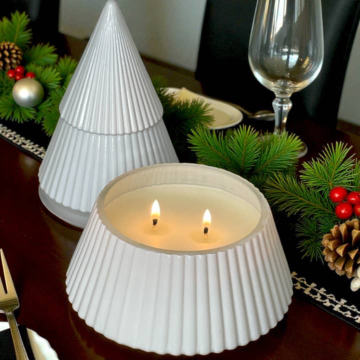 Crooked River Candle - Wholesale Jar/filled candle - Sugar Plum Fairy-Scented Candle-White Glass Tree Jar-Holiday2