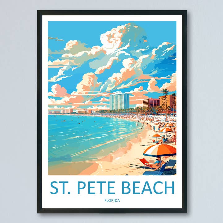 St. Pete Beach USA Travel Poster for wholesale by TravelzonaArt