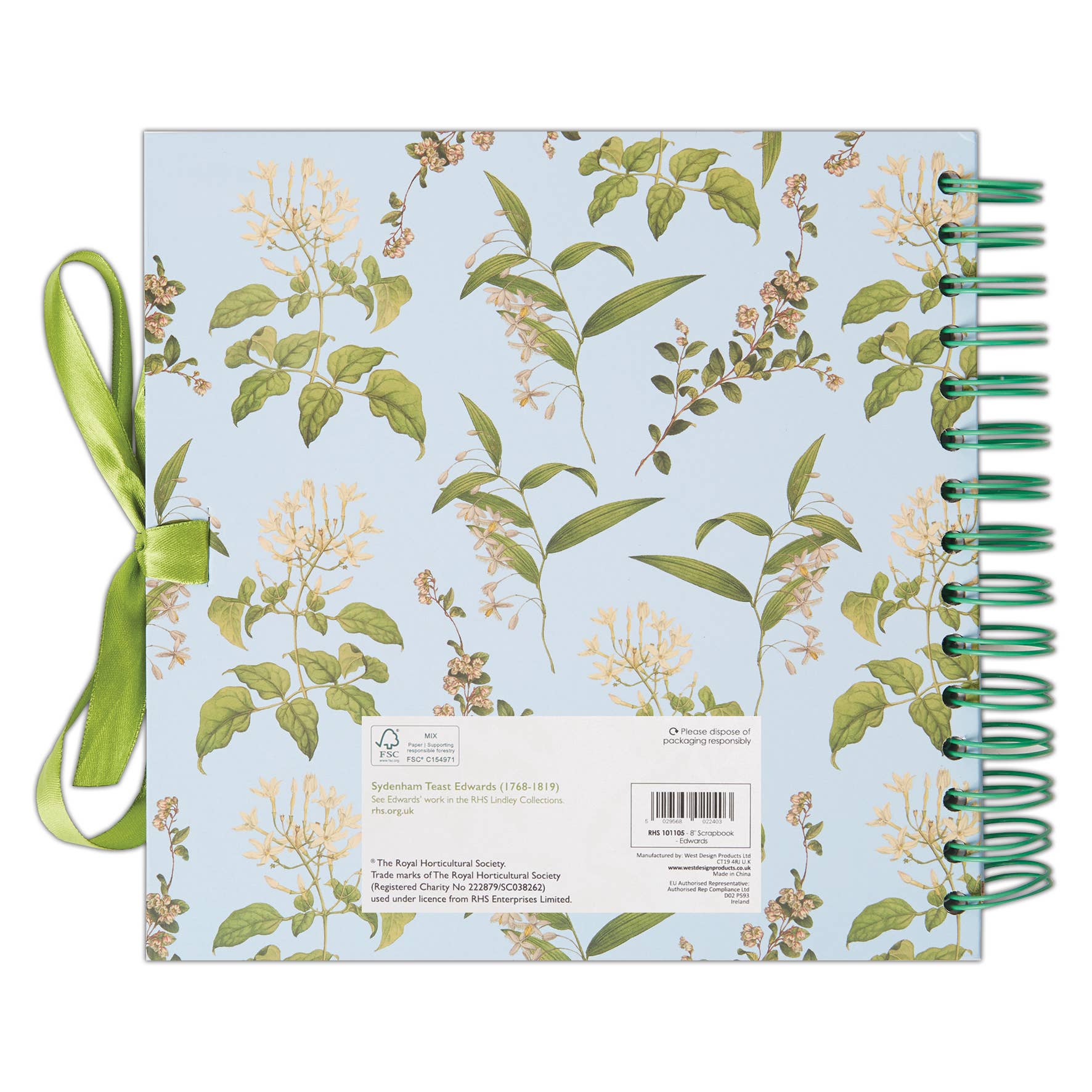 West Design Products UK – wholesale Scrapbook – RHS Wiro Bound Hardback Scrapbook, 40 Pages, 8"x 8", Edwards1