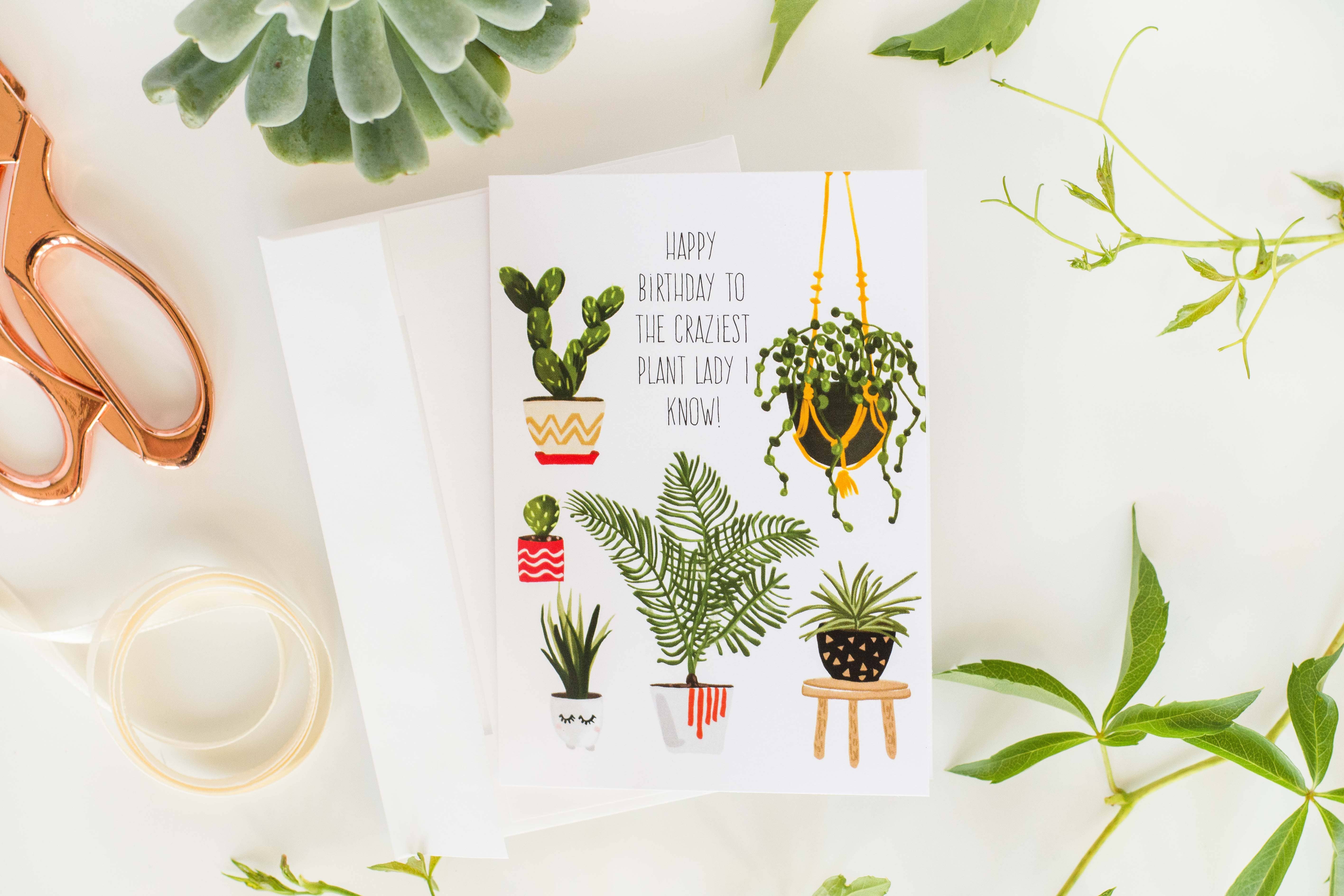 Jaybee Design - Wholesale Birthday Card - Happy Birthday To The Craziest Plant - Greeting Card1