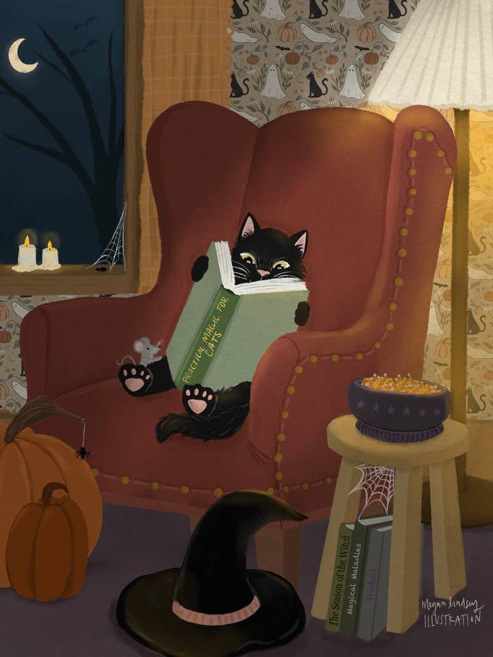 Impressions « Coin lecture d'Halloween » pour la vente par Megan Lindsey Illustration
