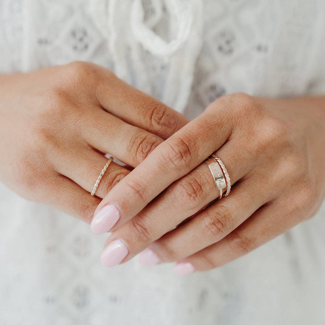 Barberry & Lace Handmade Jewelry - Wholesale Band/Stacked Ring - Baguette Twisted Stacking Ring2