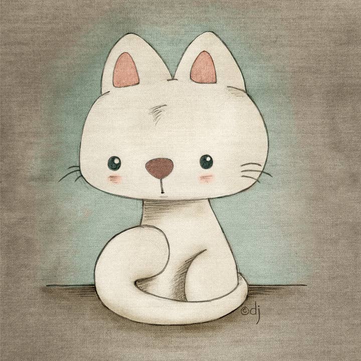 Kat (wit) voor wholesale door Paper Lion Art