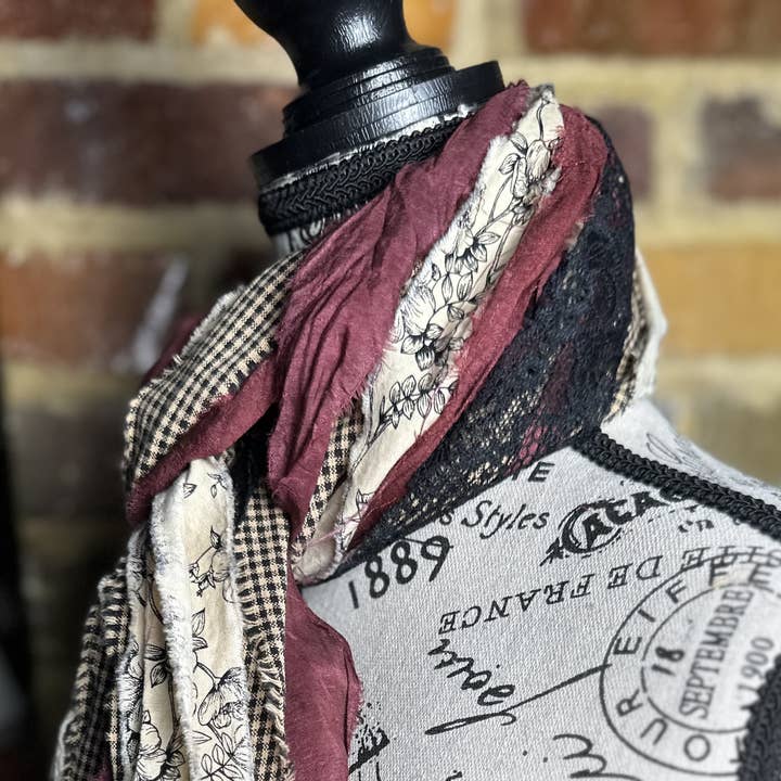 The Curated Raven - Wholesale Scarf - Women's - Fringe Scarf - DARK ACADEMIA2