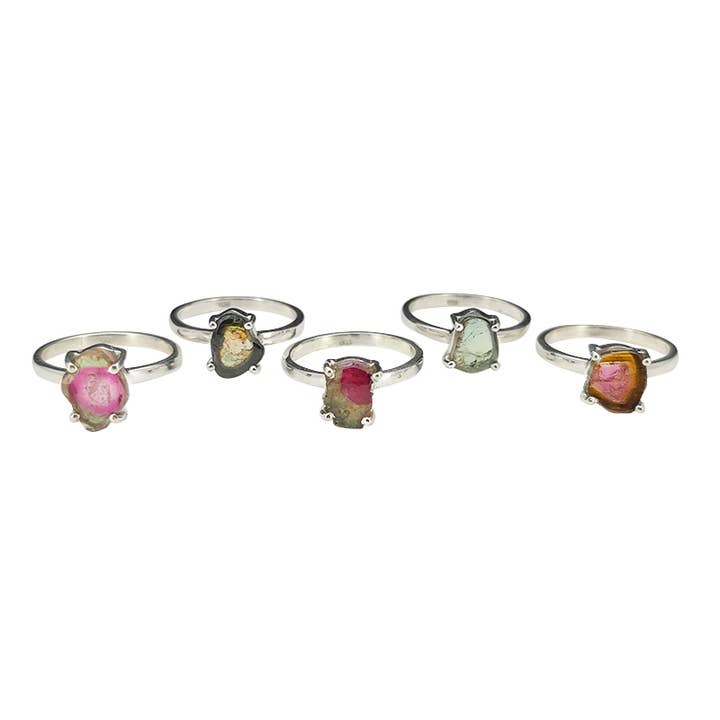 Amberman - Wholesale Cocktail/Statement Ring - Freeform Tourmaline Sterling Silver Ring4