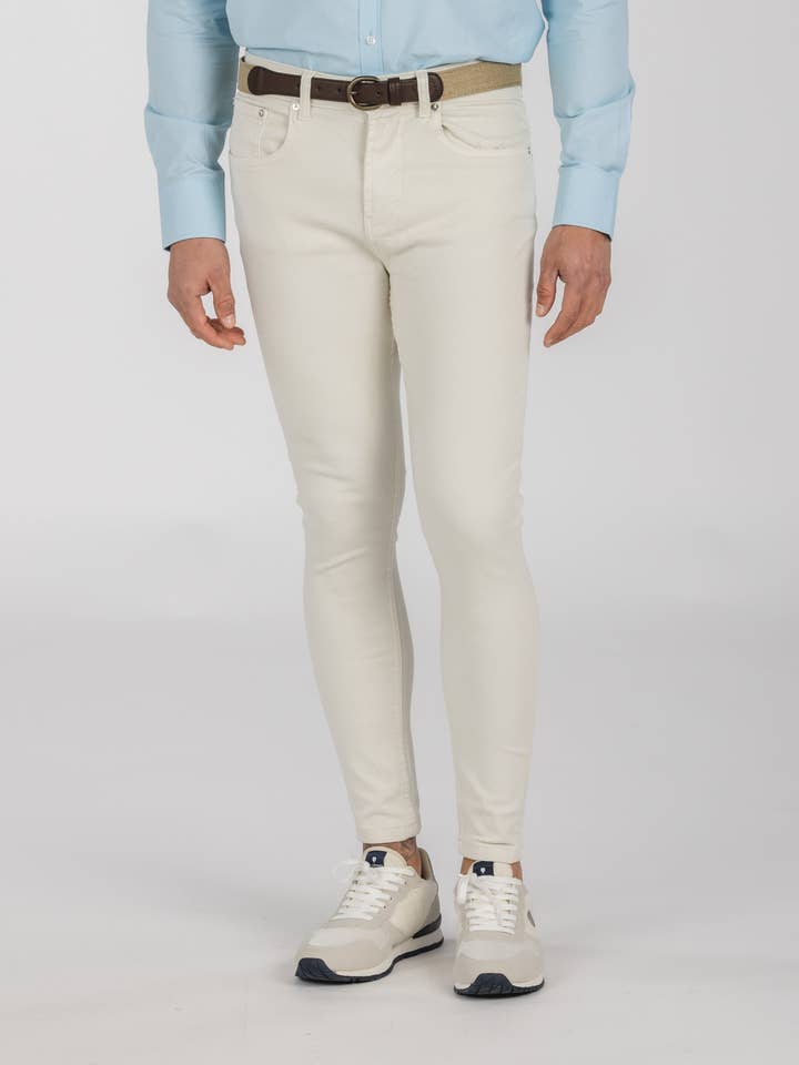 PANTALONI SKINNY BEIGE A 5 TASCHE per la vendita all'ingrosso da parte di CELOPMAN