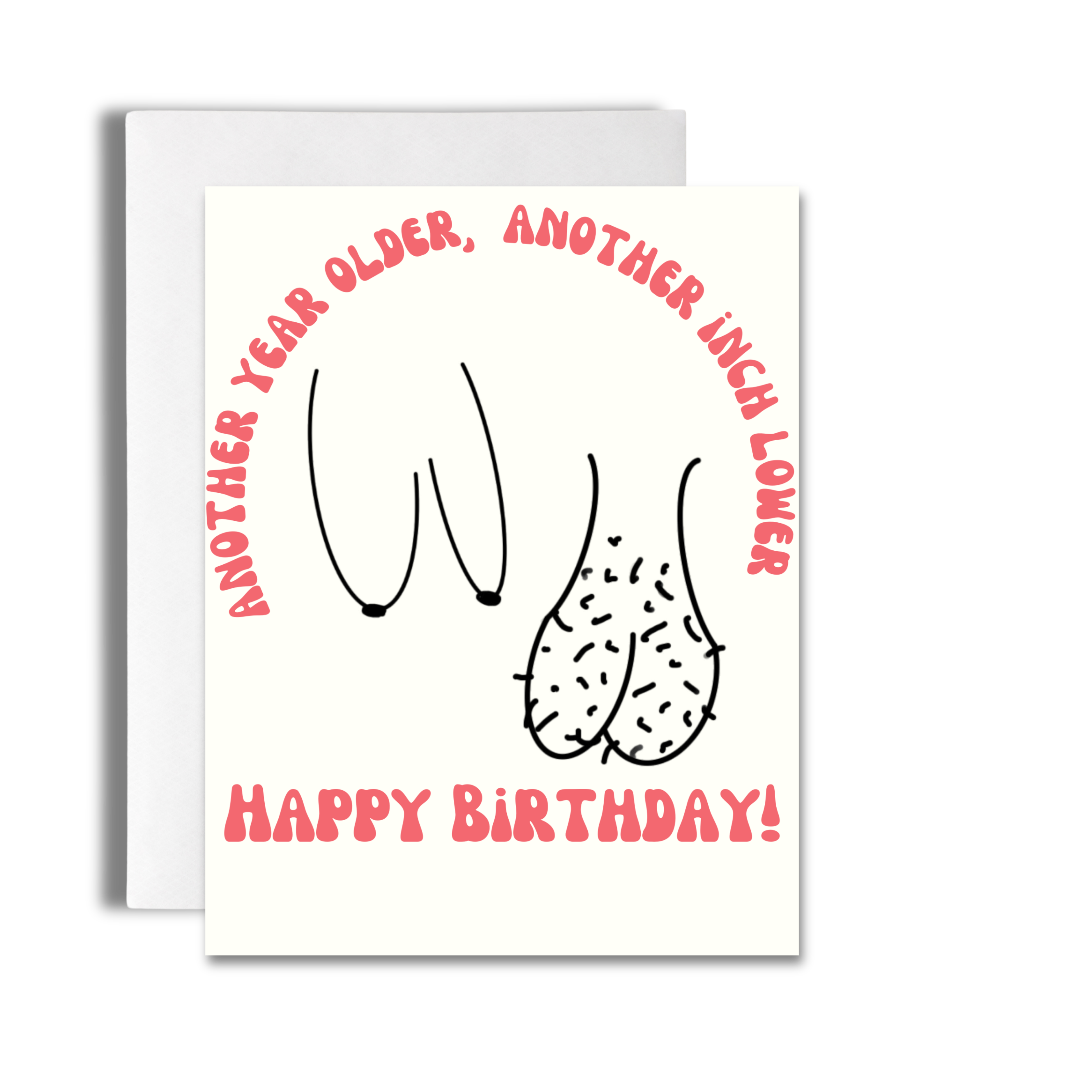 Cheeky Ink - Wholesale Verjaardagskaartje - Weer een jaar ouder, weer een centimeter kleiner | Grappige verjaardagskaart1