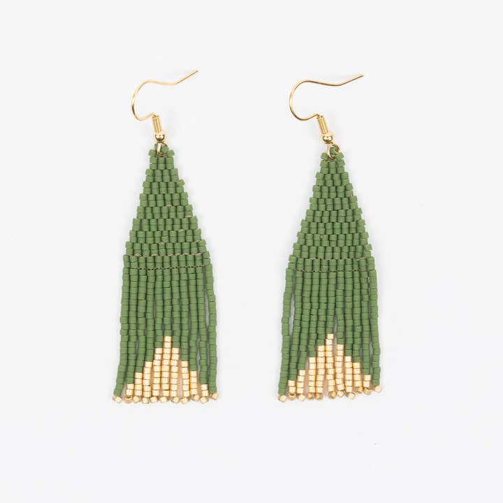 Altiplano - Wholesale Dangle Earrings - Delica Triangle with Gold Earrings2