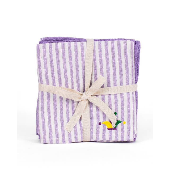 Juego de Toallas de Mano con Corona de Mardi Gras Lila/Blanco Suave/Multicolor 50x70 Juego de 3 para venta al por mayor de The Royal Standard