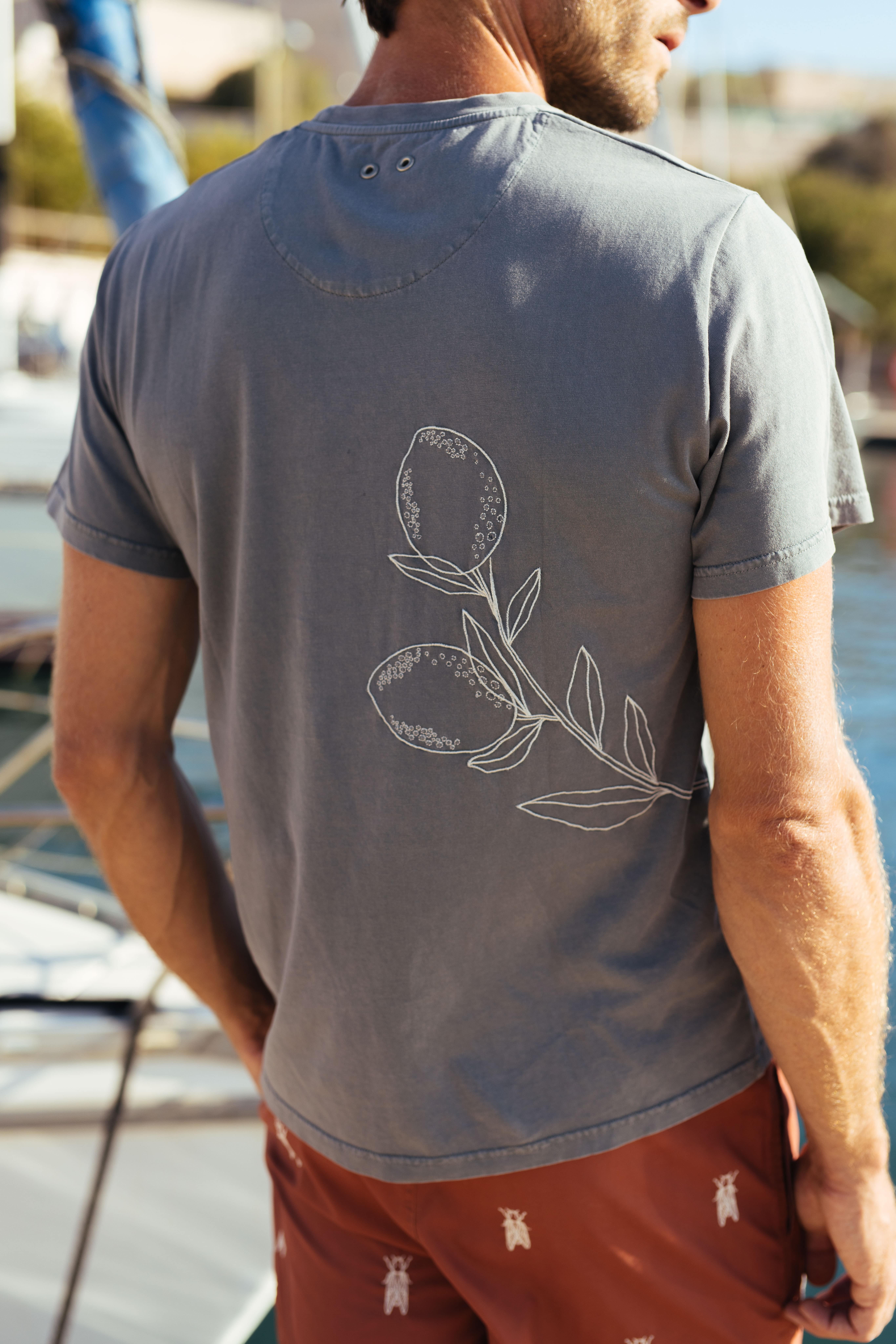 Calanque Swimwear - Wholesale T-Shirt - Men's - Men's grey cotton t-shirt