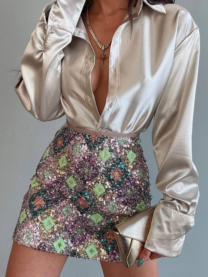 Fashion Combination - Wholesale Blouse - Women's - lapel long sleeve loose temperament button shirt6