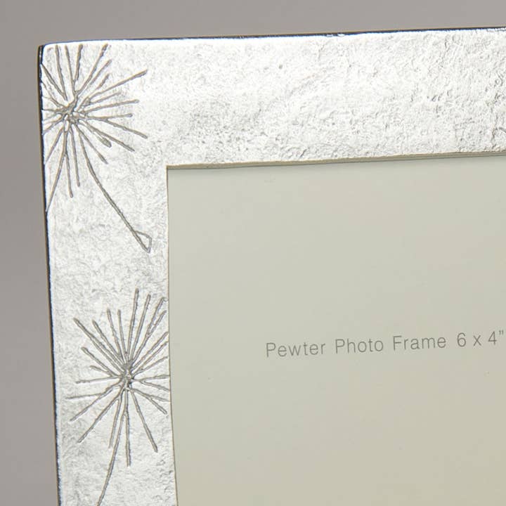 Lancaster and Gibbings - Wholesale Picture Frame - Scratched Flowers Hand cast Pewter Photo Frame