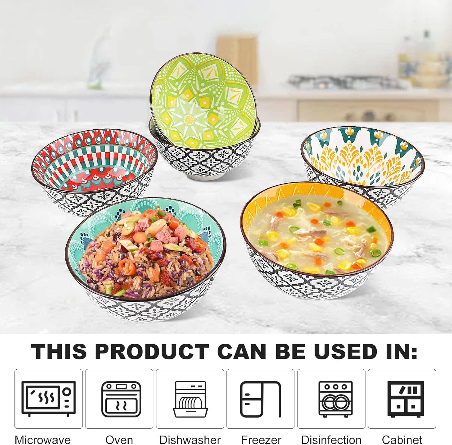 VIGOR - Wholesale Kom - Keramische rijstkommen, 10 oz Japanse stijl porseleinen dessert7