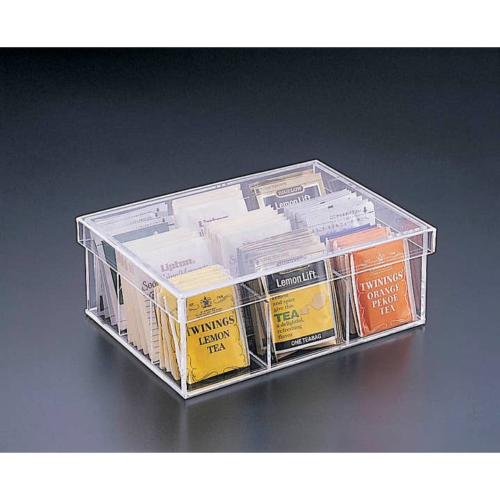 9-Compartment Tea Bag Box W/ Cover for wholesale by Huang Acrylic