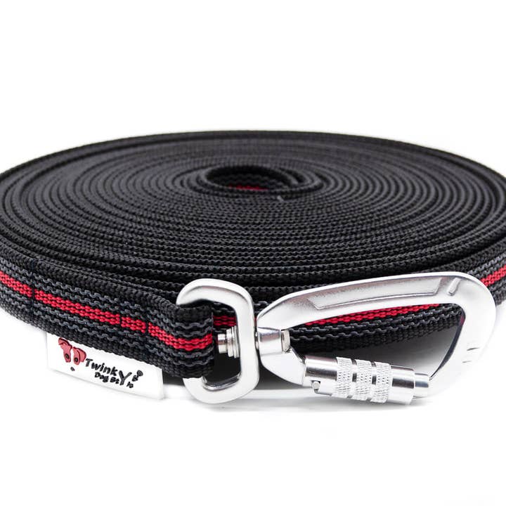 Twinkys Dog Style - Wholesale Pet Leash - Dog - Towline rubberized 20 mm black red safety carabiner5