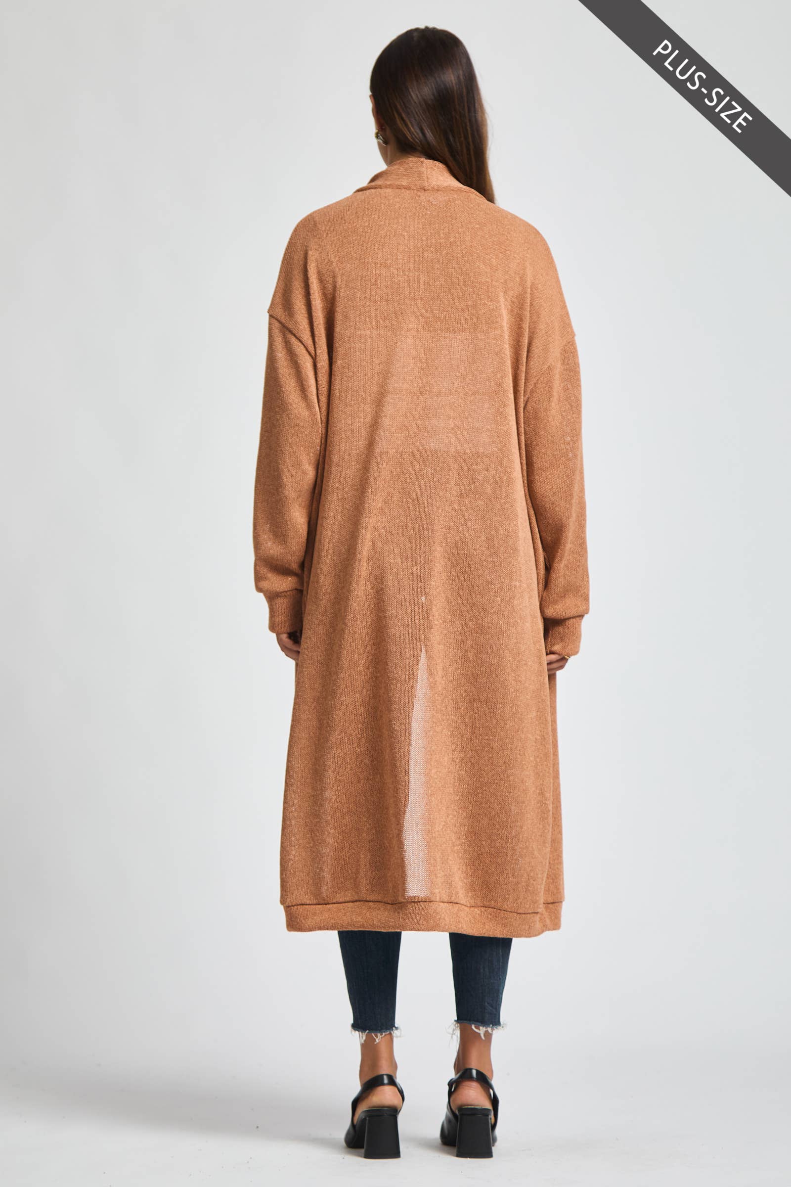 Dear Scarlett - Venta al por mayor Cárdigan - Mujer - Cárdigan Largo Relajado Talla Grande4