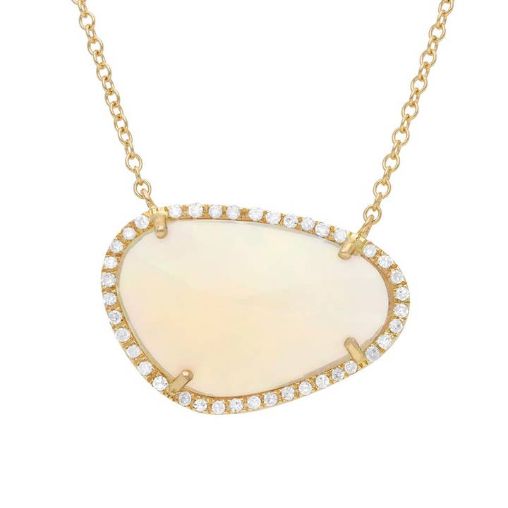 Halsketting met opaal diamant 13.50x20mm voor wholesale door Jewels of Mewar