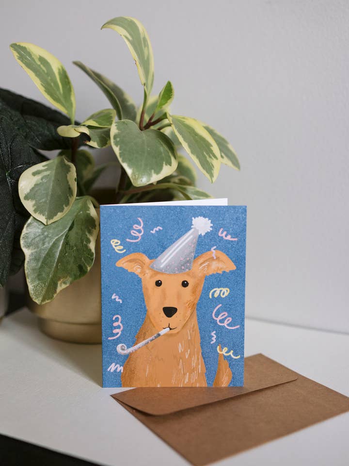 Verjaardagsfeest Hond Confetti Kaart voor wholesale door Brittany Fan