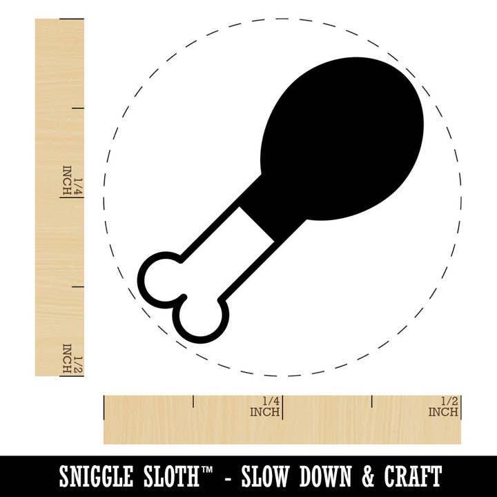 Sniggle Sloth - Wholesale Rubber/Decorative Stamp - Chicken Leg Self-Inking Rubber Stamp for Stamping Crafting Planners