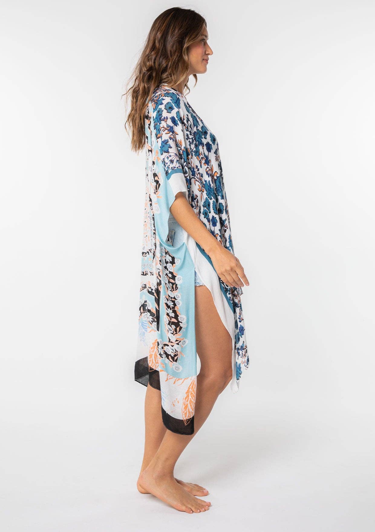 Lovestitch - Wholesale Kimono - Women's - Floral Multi Bohemian Open Front Kimono17