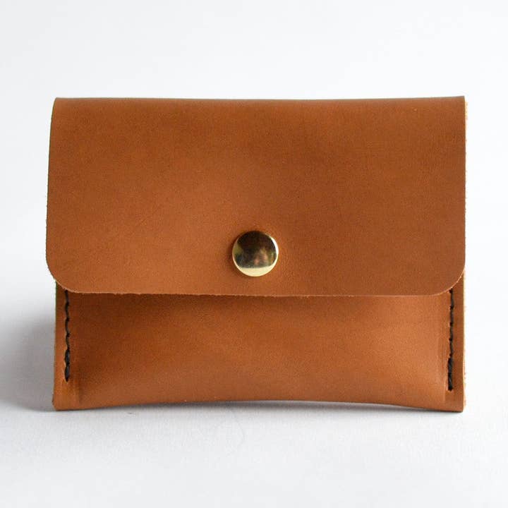 Mini Wallet Card Holder - Honey Leather for wholesale by Moss Bags