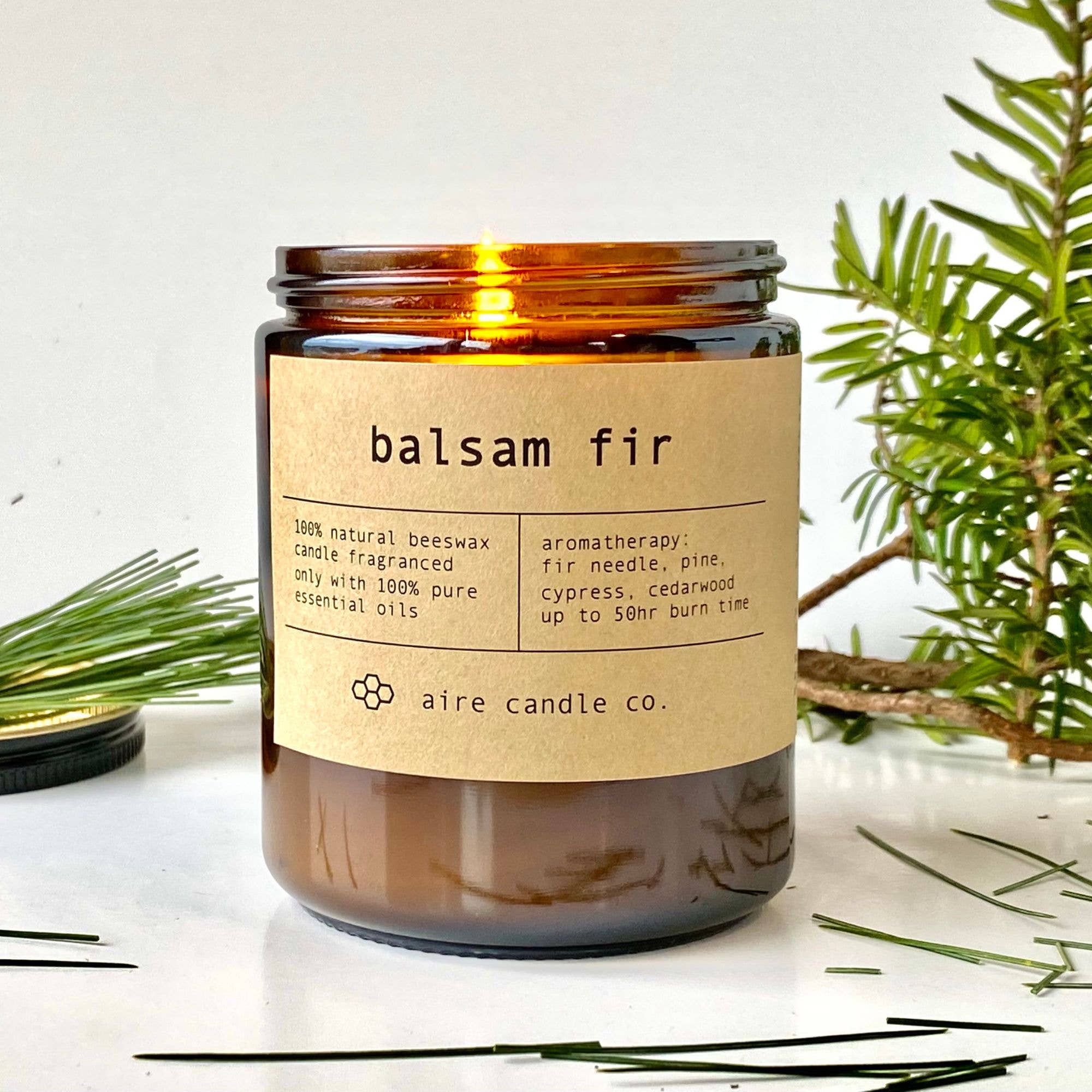 aire candle co. - Wholesale Jar/Filled Candle - balsam fir beeswax candle