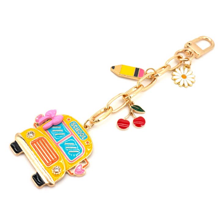 PORTE-CLÉS SAC CERISE BUS SCOLAIRE, 19 1962 pour la vente par JOIA ACCESSORIES