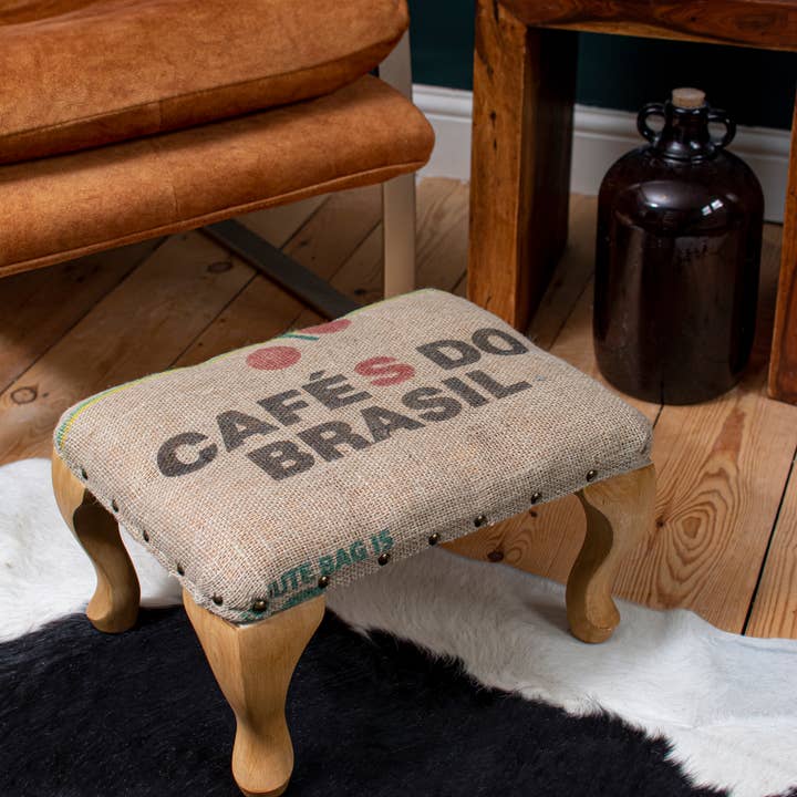 Koffiezak voetenbank voor wholesale door Sustainable & Salvaged