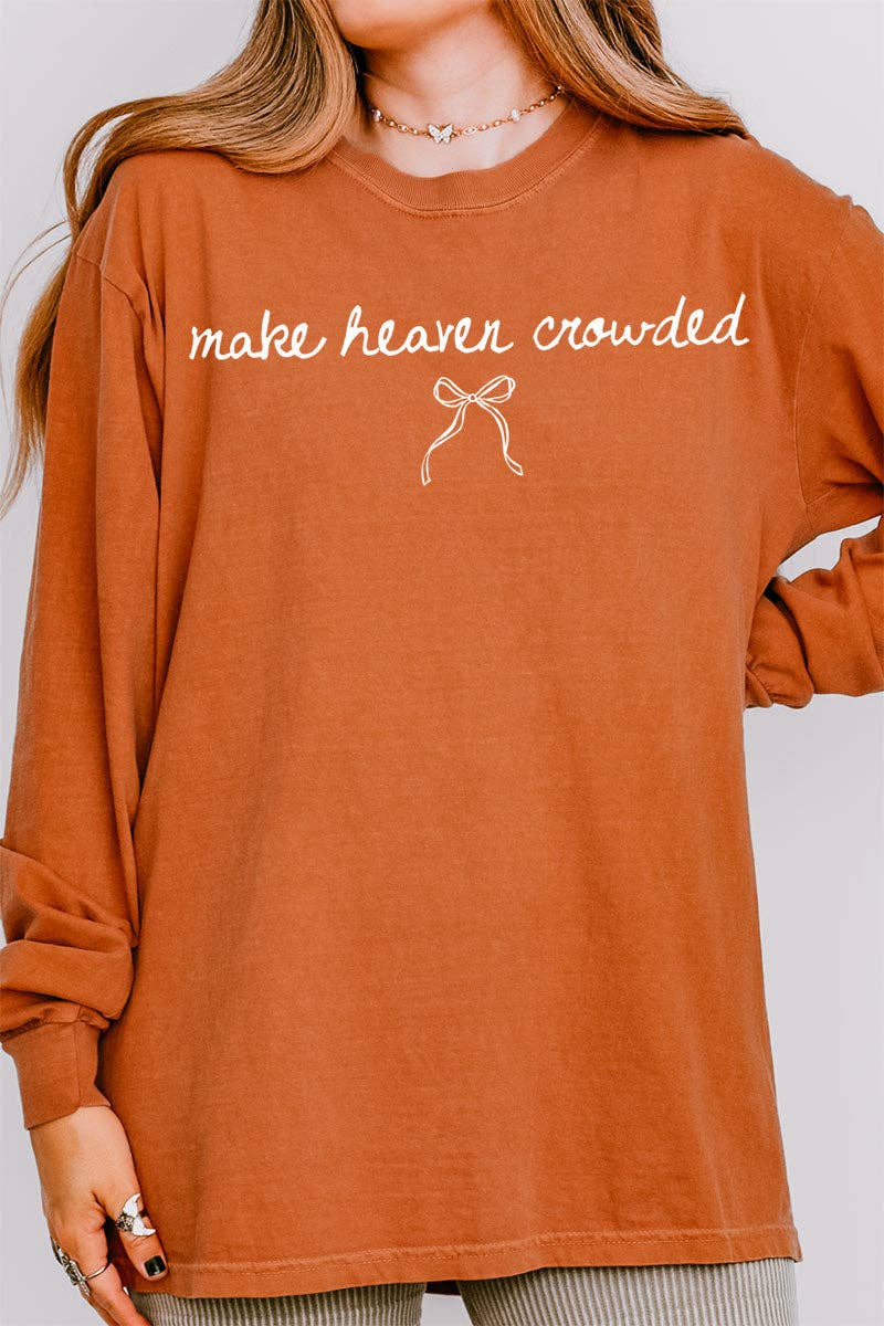 Wholesale Accessory Market - Wholesale Screen Printed T-Shirt - Women's - White Make Heaven Crowded Coquette Comfort Colors Heavyweight Long Sleeve T-Shirt1