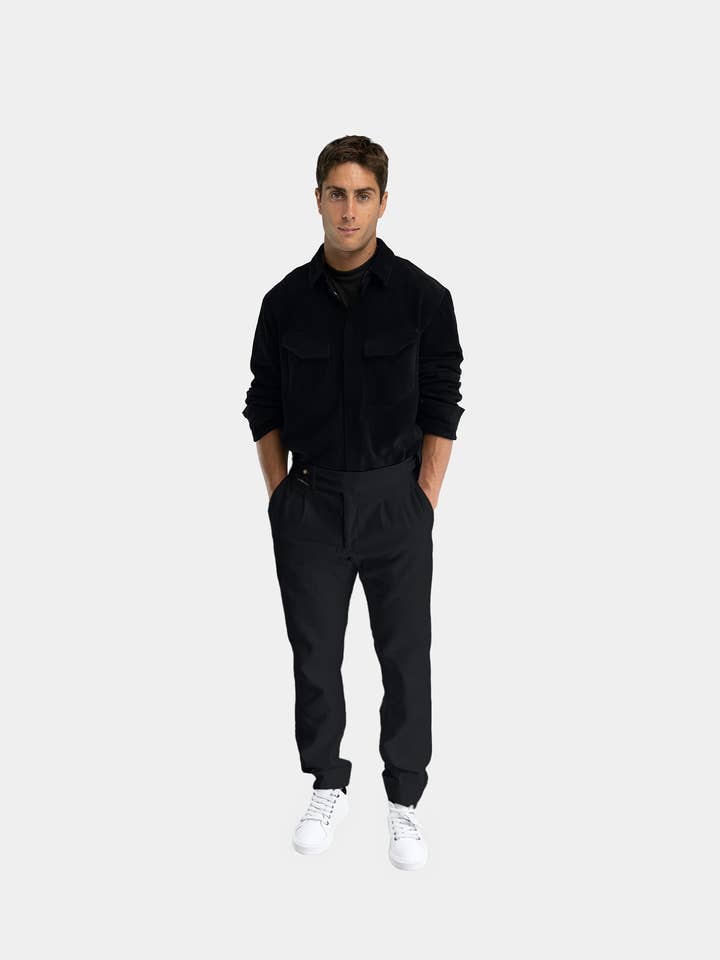 Black Arc Leather Shirt for wholesale on Faire7