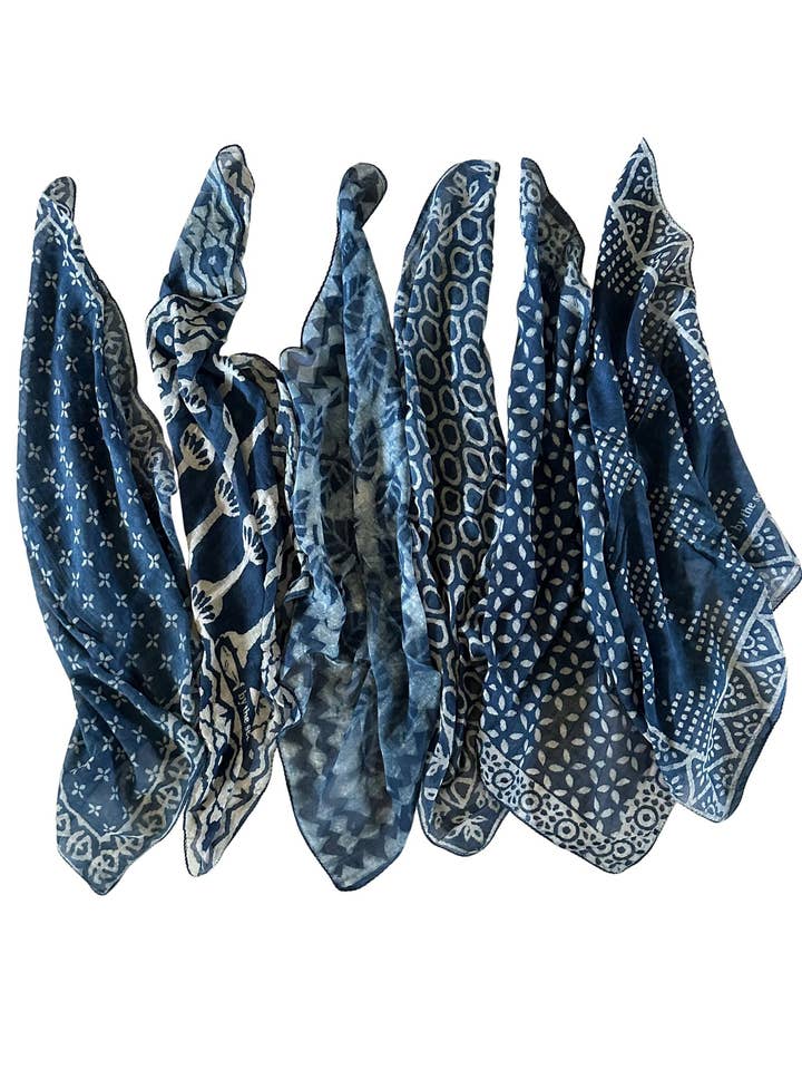 Indigo Bandana for wholesale by By The Sea Organics
