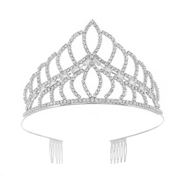SP Sophia Collection - Wholesale Tiara - Women's - Pointed Crown Rhinestone Tiara