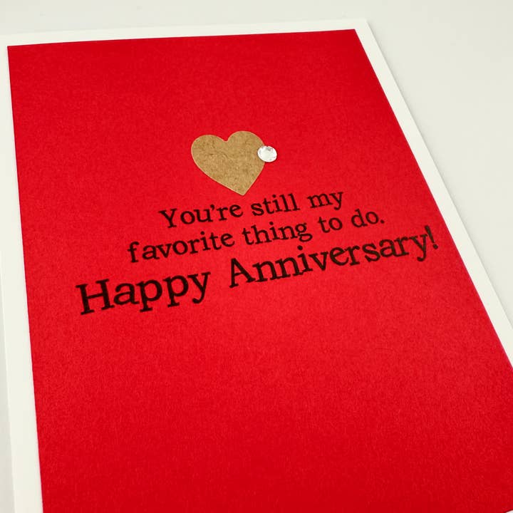 Anniversary Favorite Thing to Do Card for wholesale by Muddy Mouth Cards